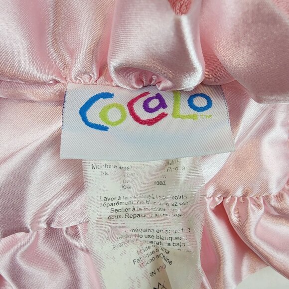 Cocalo baby girl  blanket pink white rose color block satin trim and reverse - Picture 4 of 5